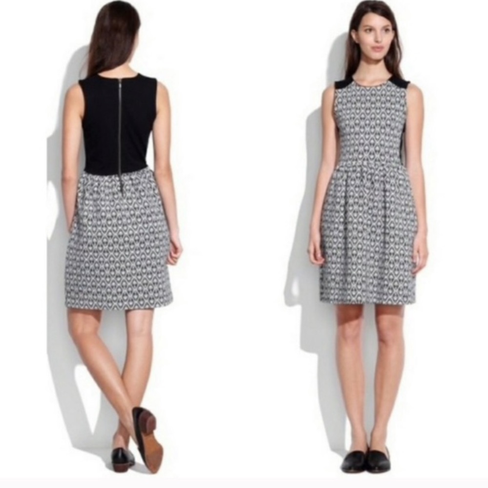 Madewell diamond jacquard dress small